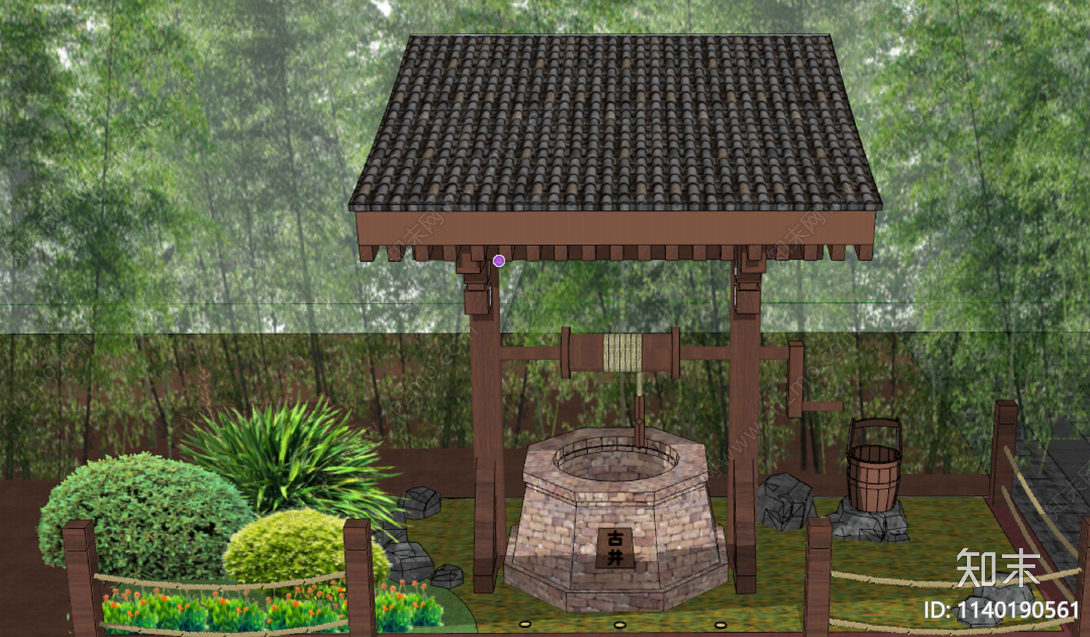 中式仿古井cad施工图下载【ID:1140190561】