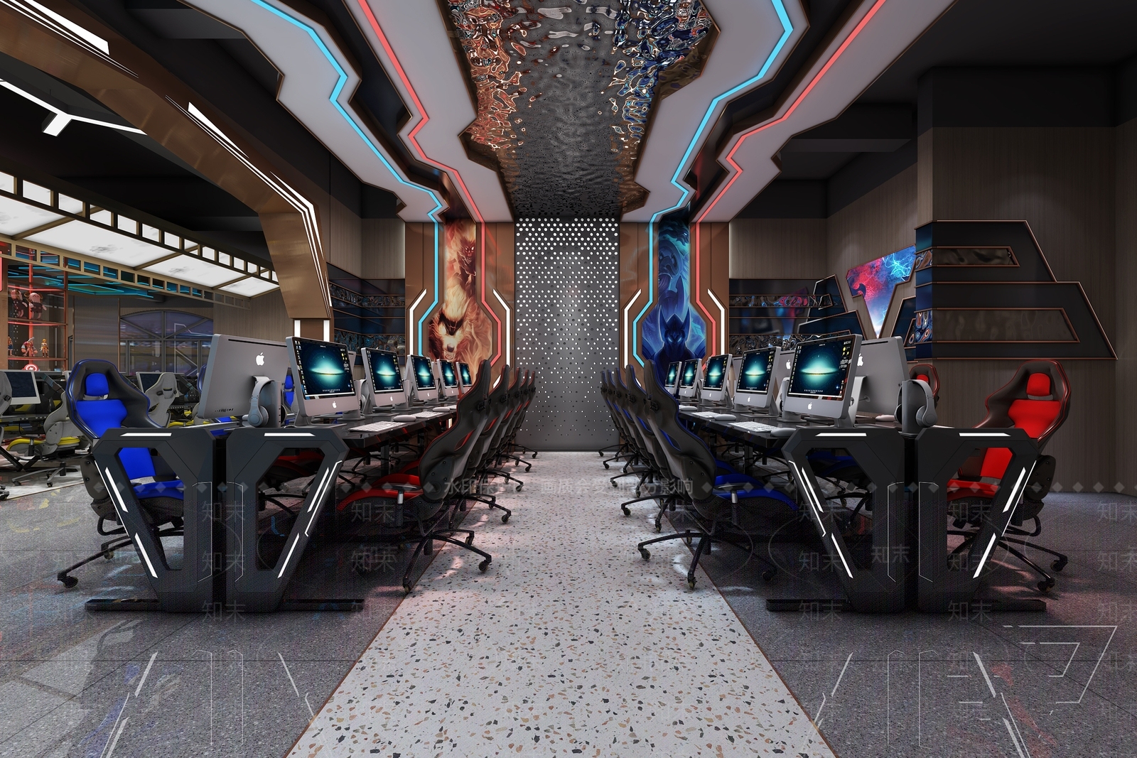 现代网吧网咖3D模型下载【ID:1141225555】