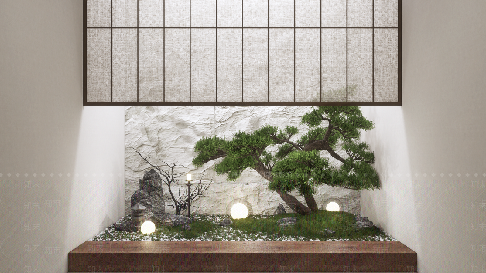 现代室内景观造景SU模型下载【ID:1140194382】_知末su模型网