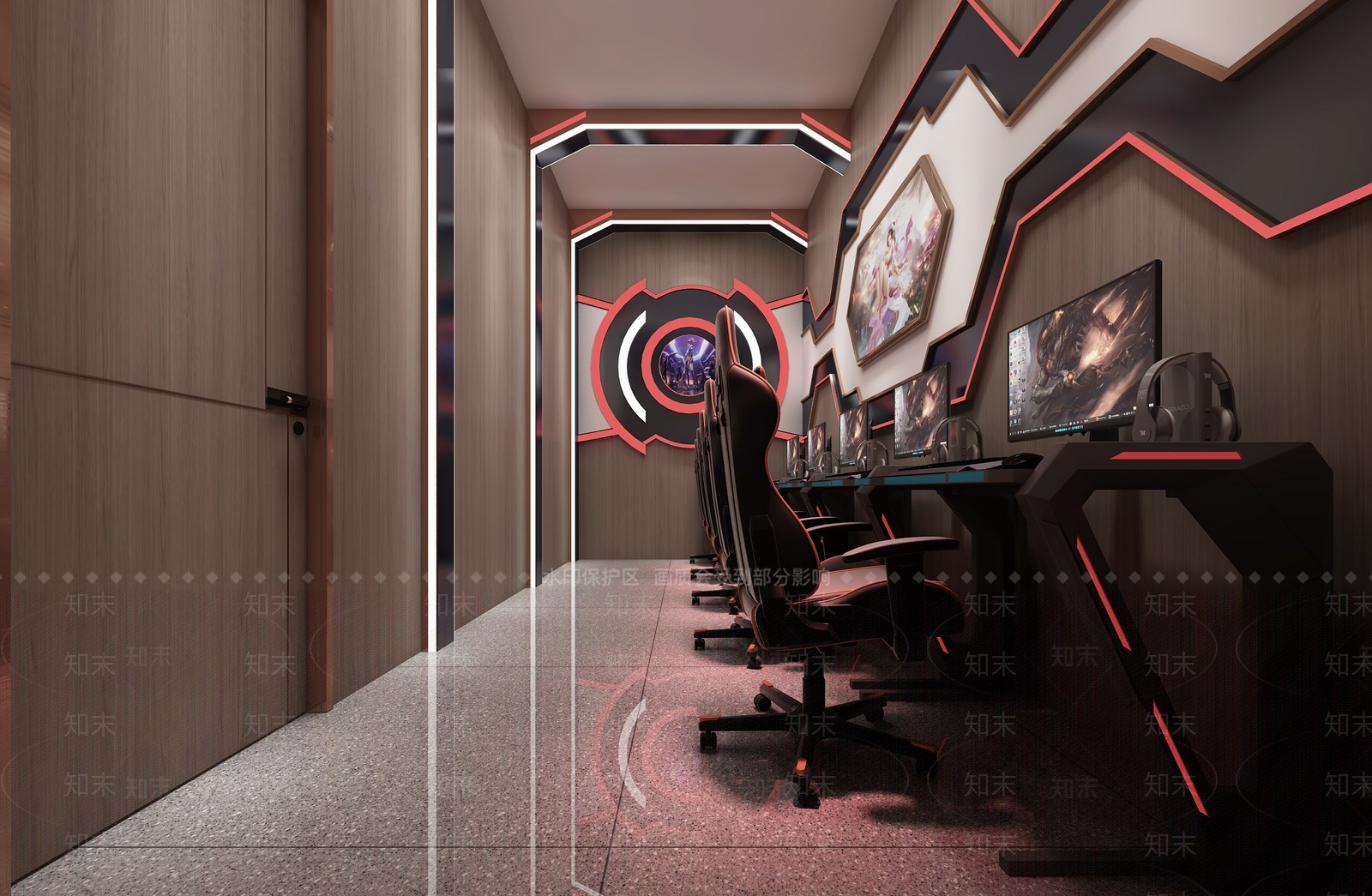 现代网吧网咖包间3D模型下载【ID:1140195263】