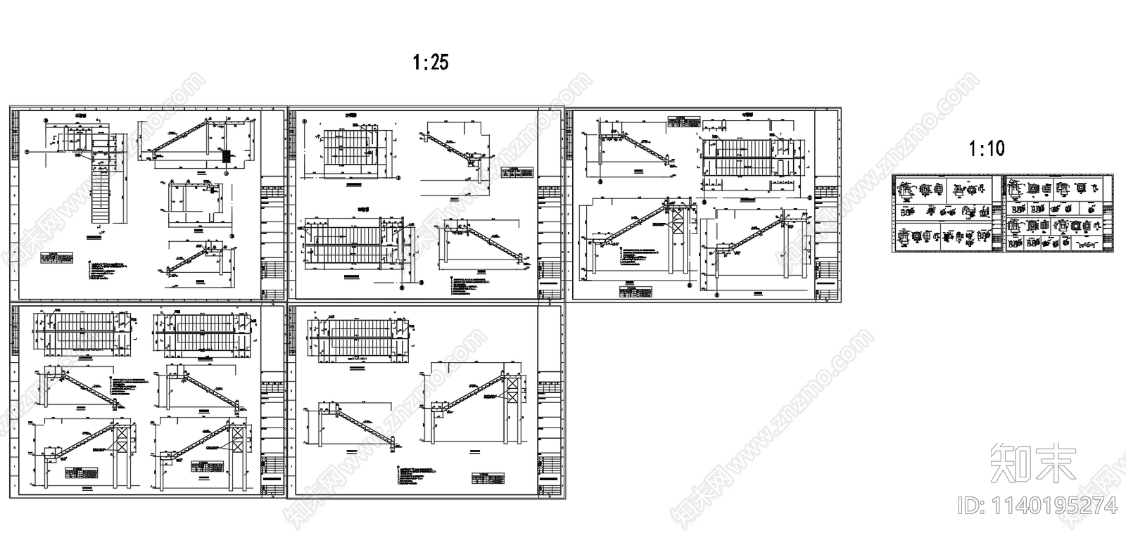 钢结构楼梯节点cad施工图下载【ID:1140195274】