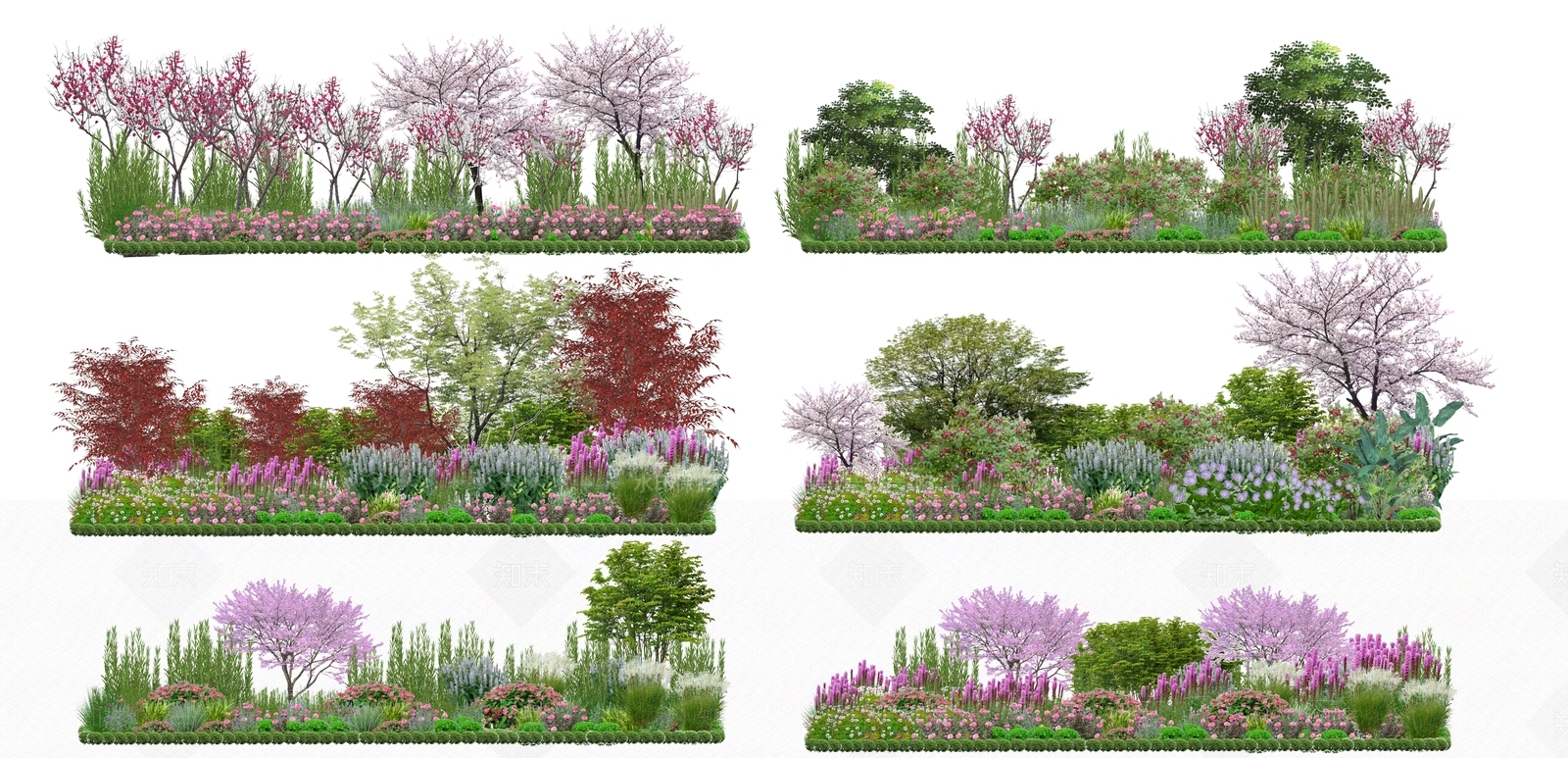 2D景观绿化带SU模型下载【ID:1140197321】