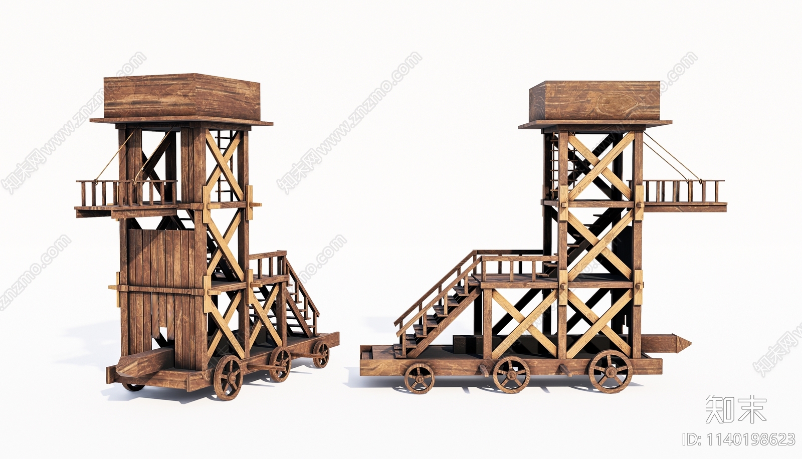 古代木制攻城器械SU模型下载【ID:1140198623】