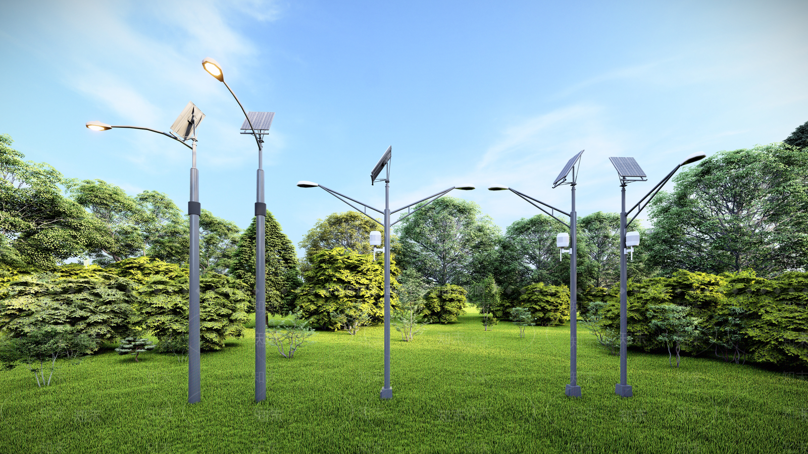 现代太阳能灯路灯SU模型下载【ID:1140199164】