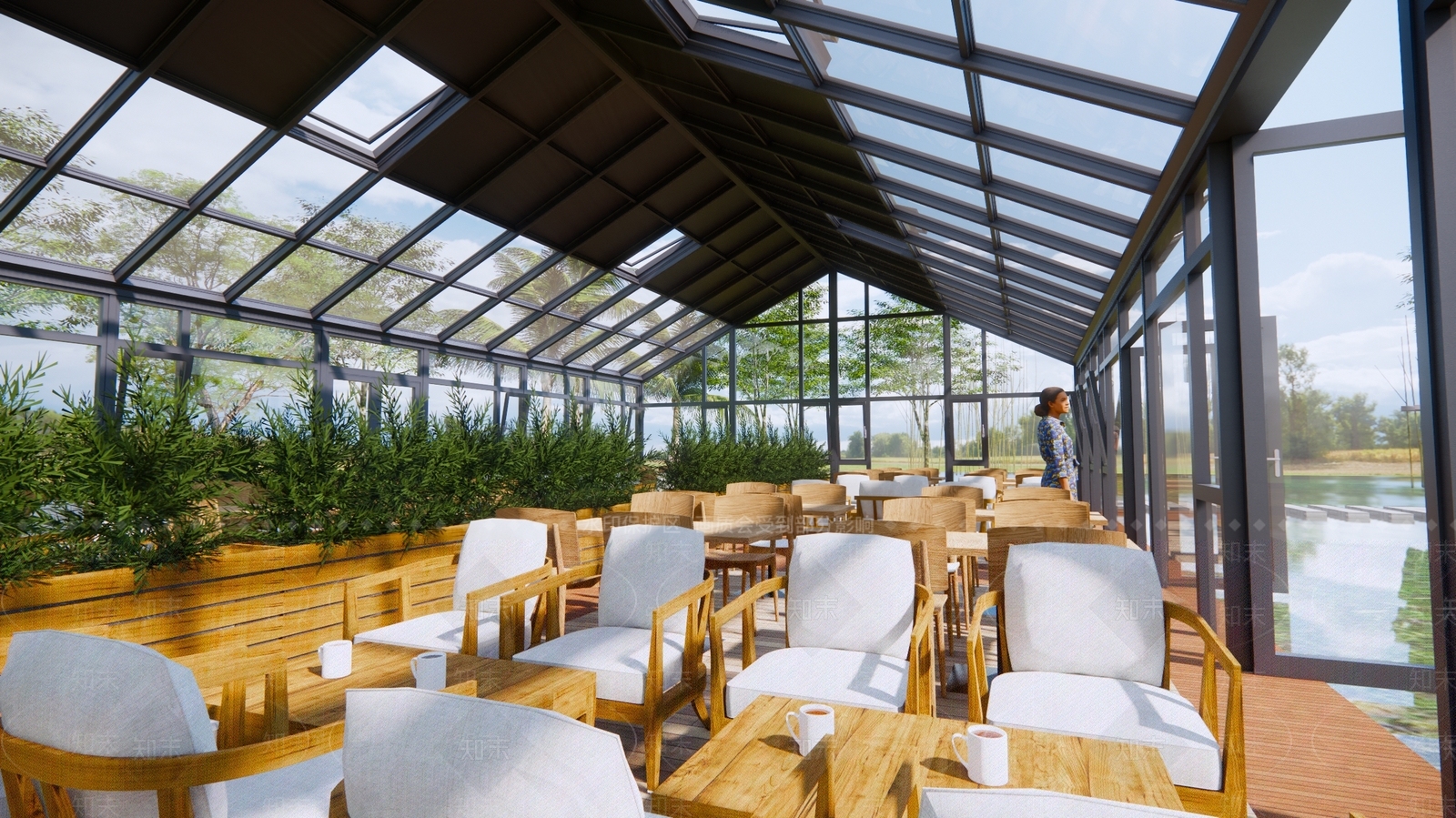 现代餐饮建筑SU模型下载【ID:1140199637】