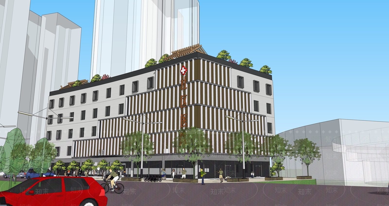 现代医疗建筑SU模型下载【ID:1140204315】