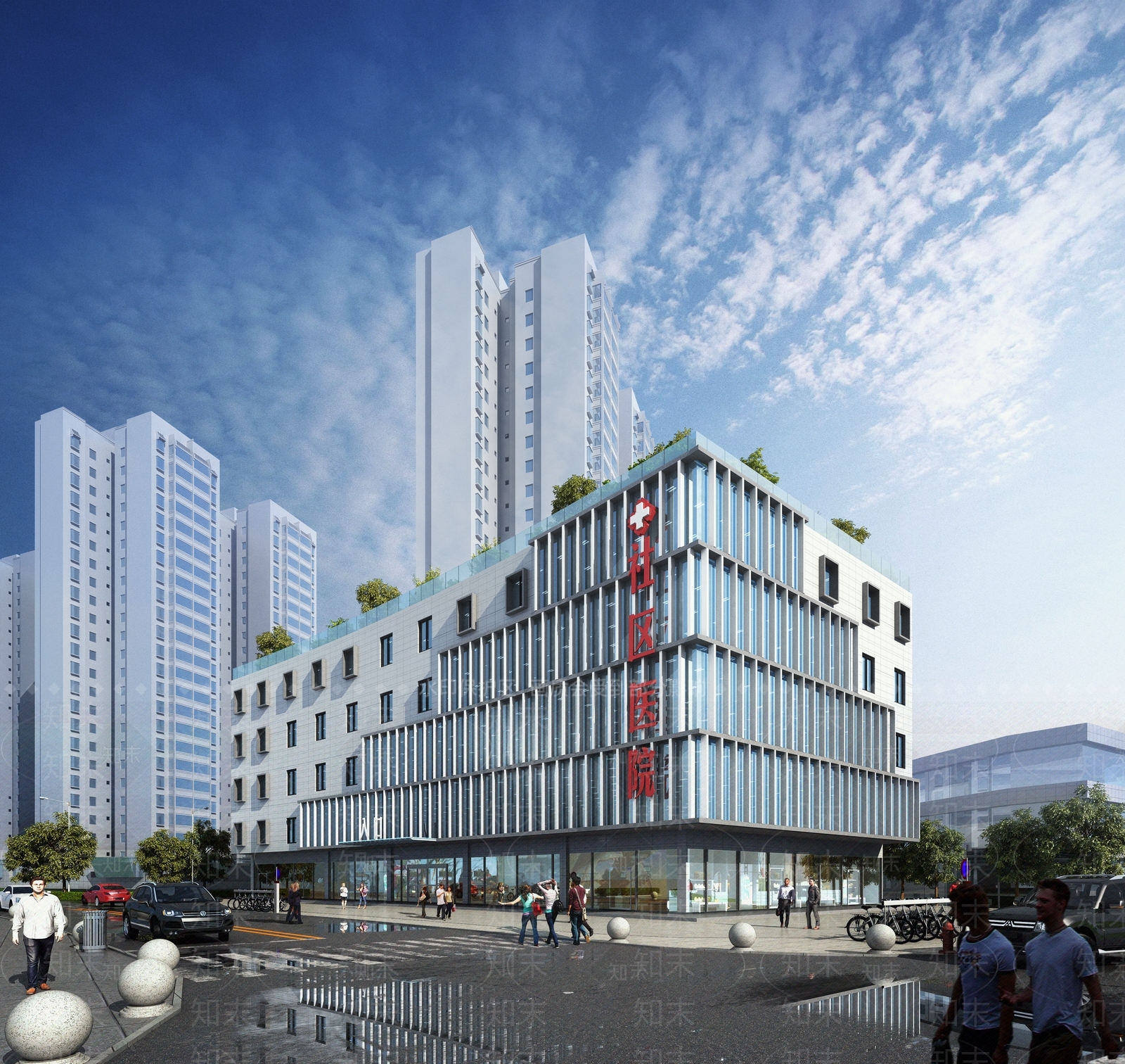 现代医疗建筑SU模型下载【ID:1140204315】