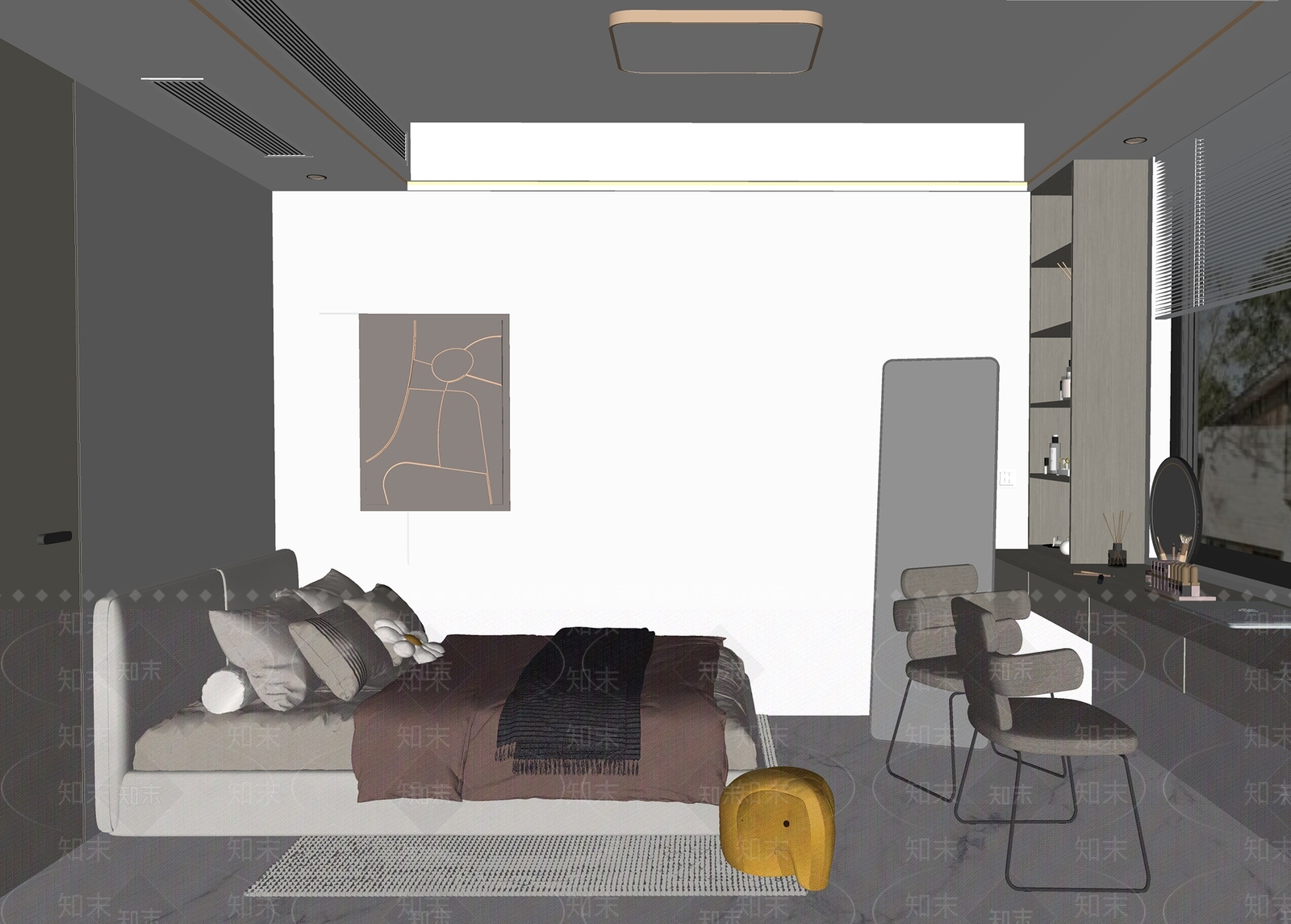 现代儿童房SU模型下载【ID:1140204347】