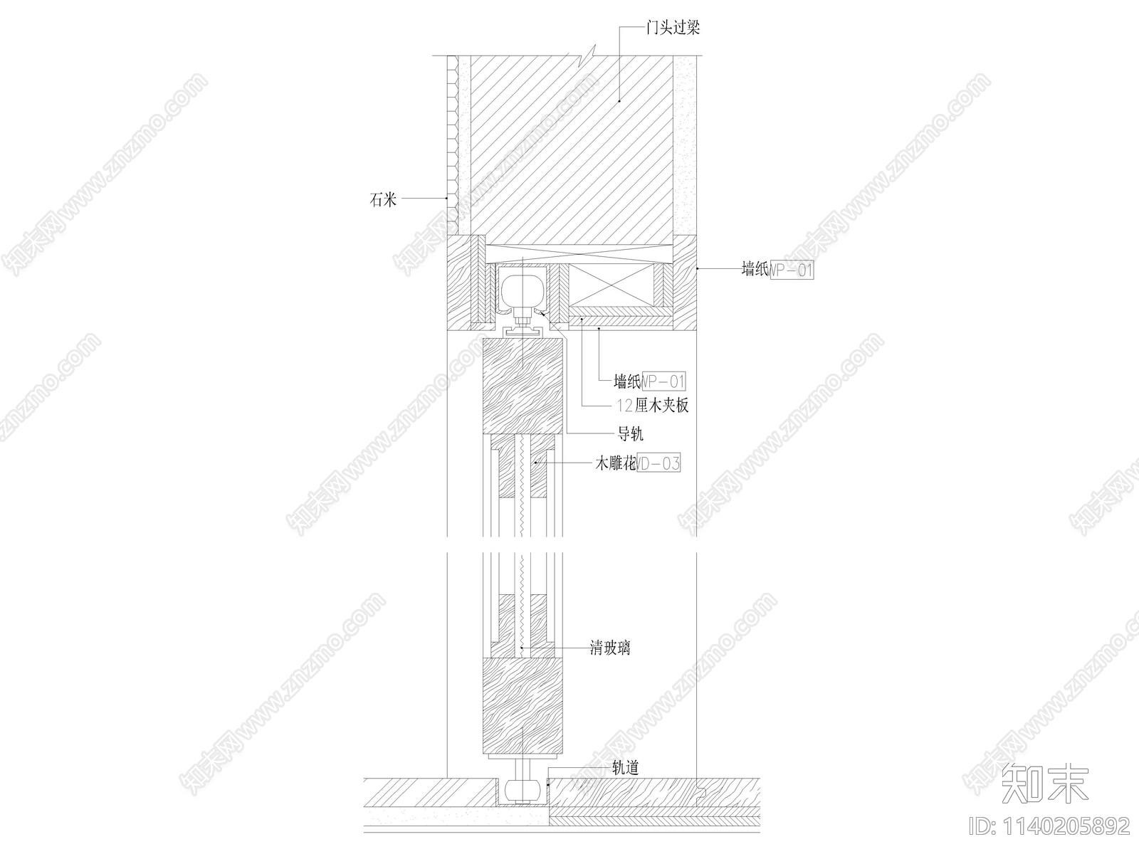 简约实木折叠门详图cad施工图下载【ID:1140205892】