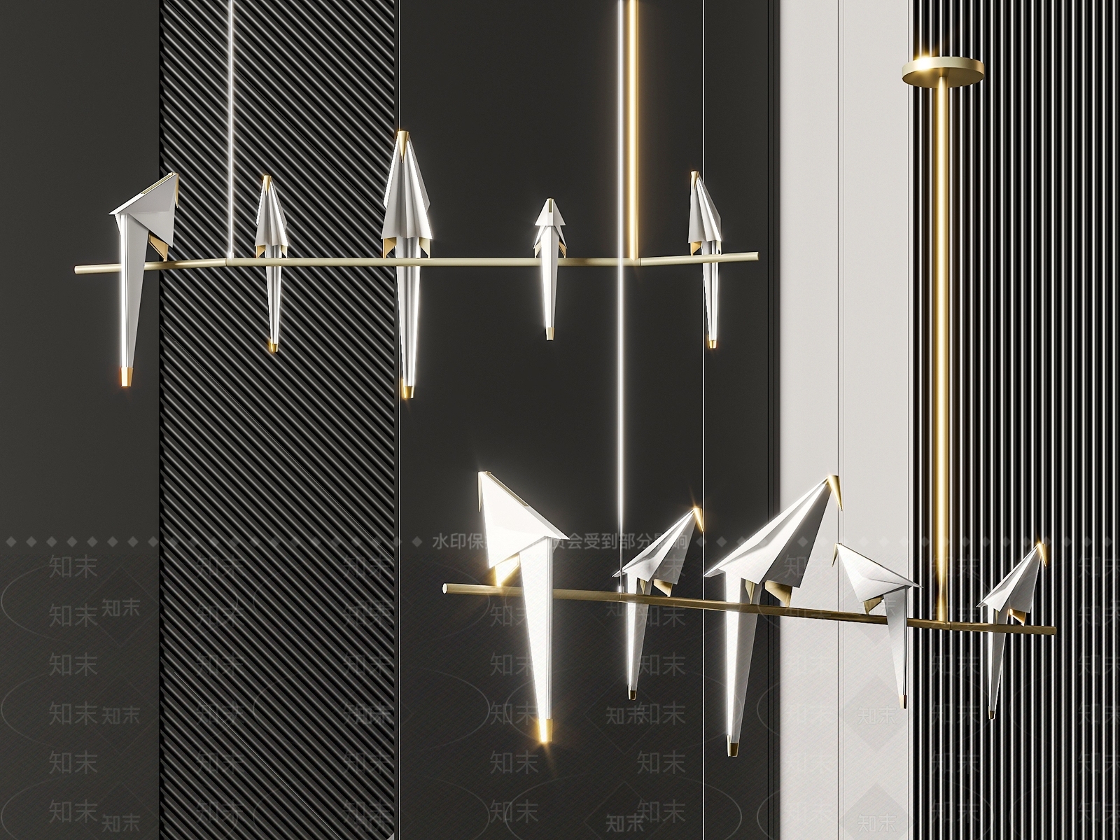 现代小鸟吊灯3D模型下载【ID:1140206330】