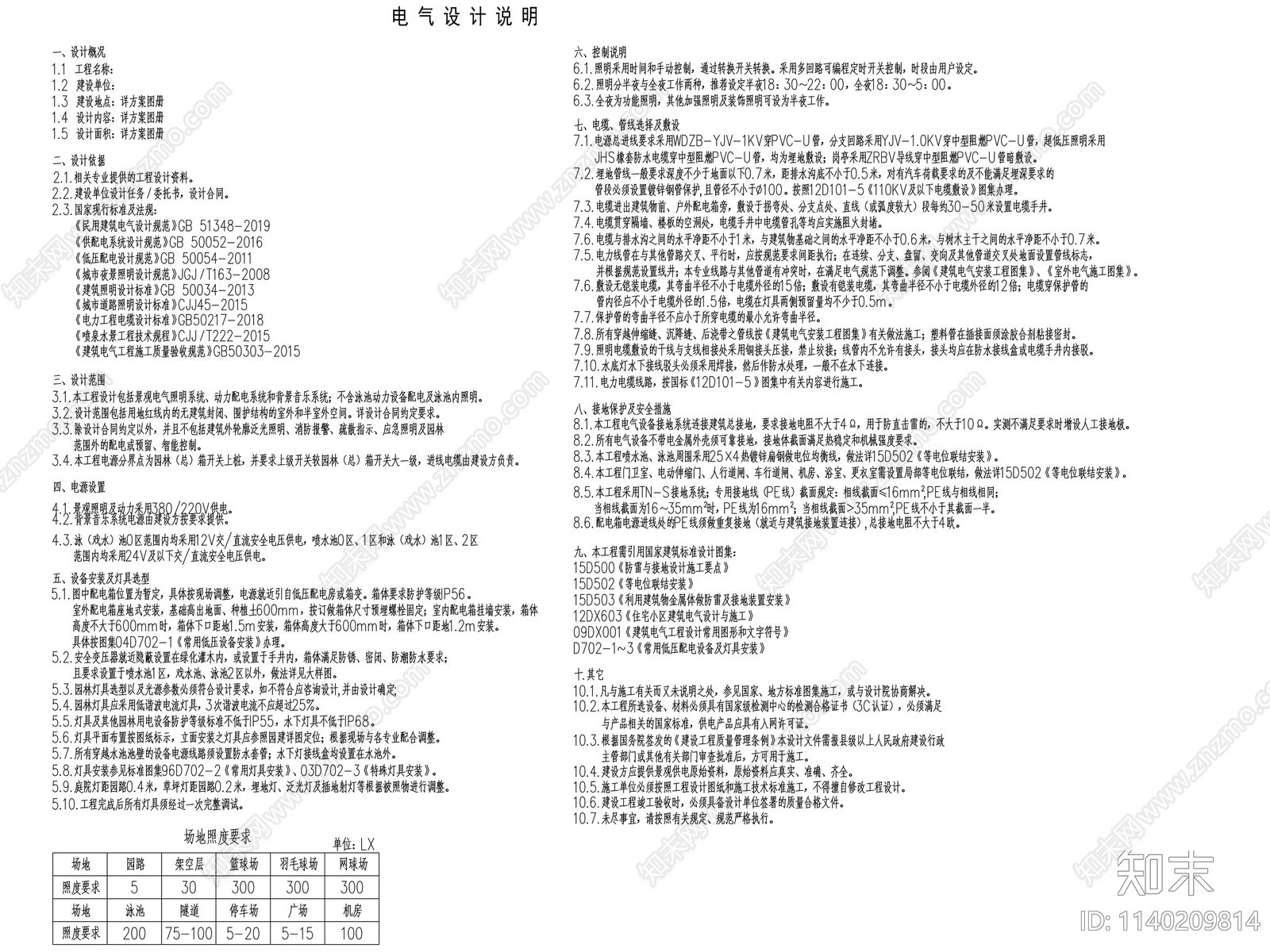 某地产示范区景观电气工程cad施工图下载【ID:1140209814】