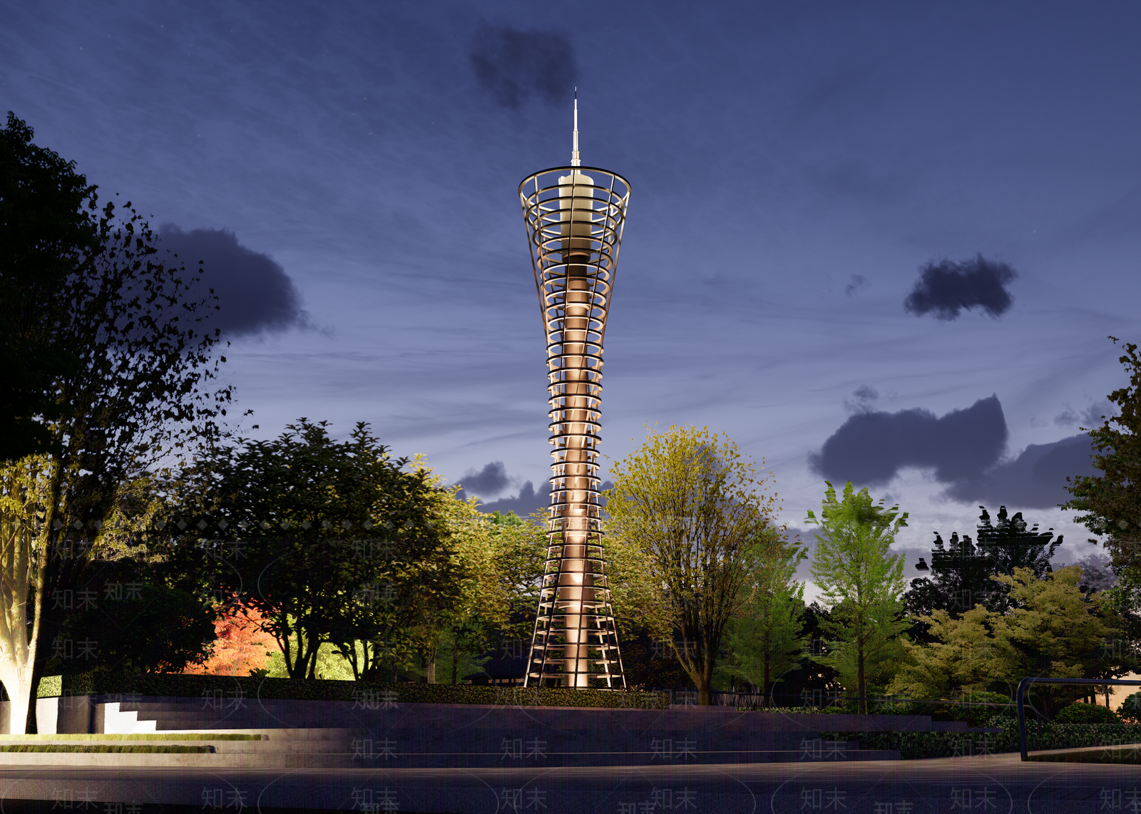 现代建筑塔3D模型下载【ID:1140211037】