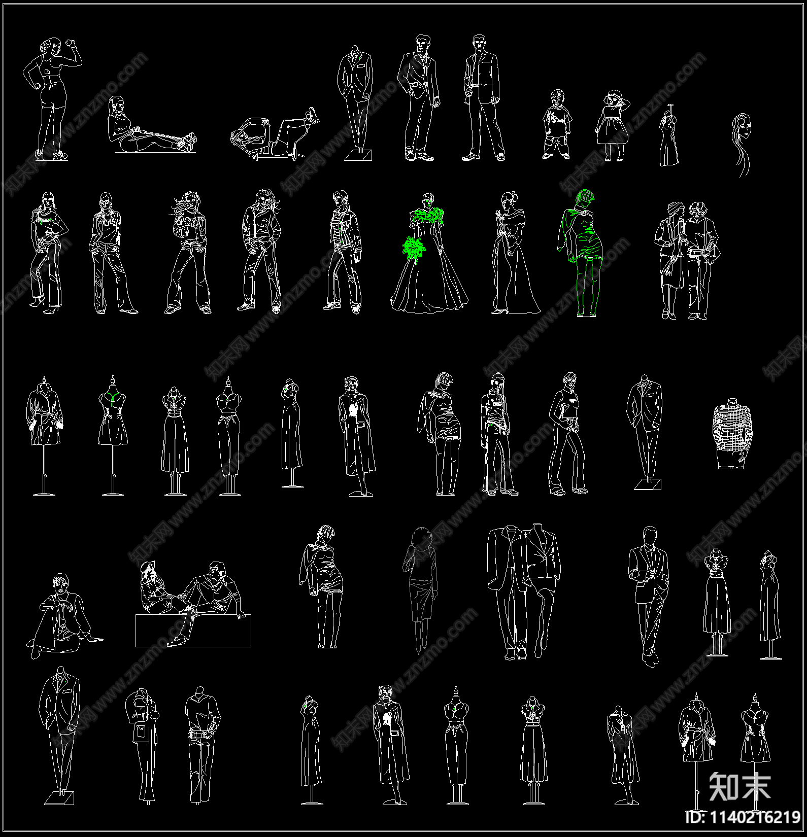 服装店模特施工图下载【ID:1140216219】