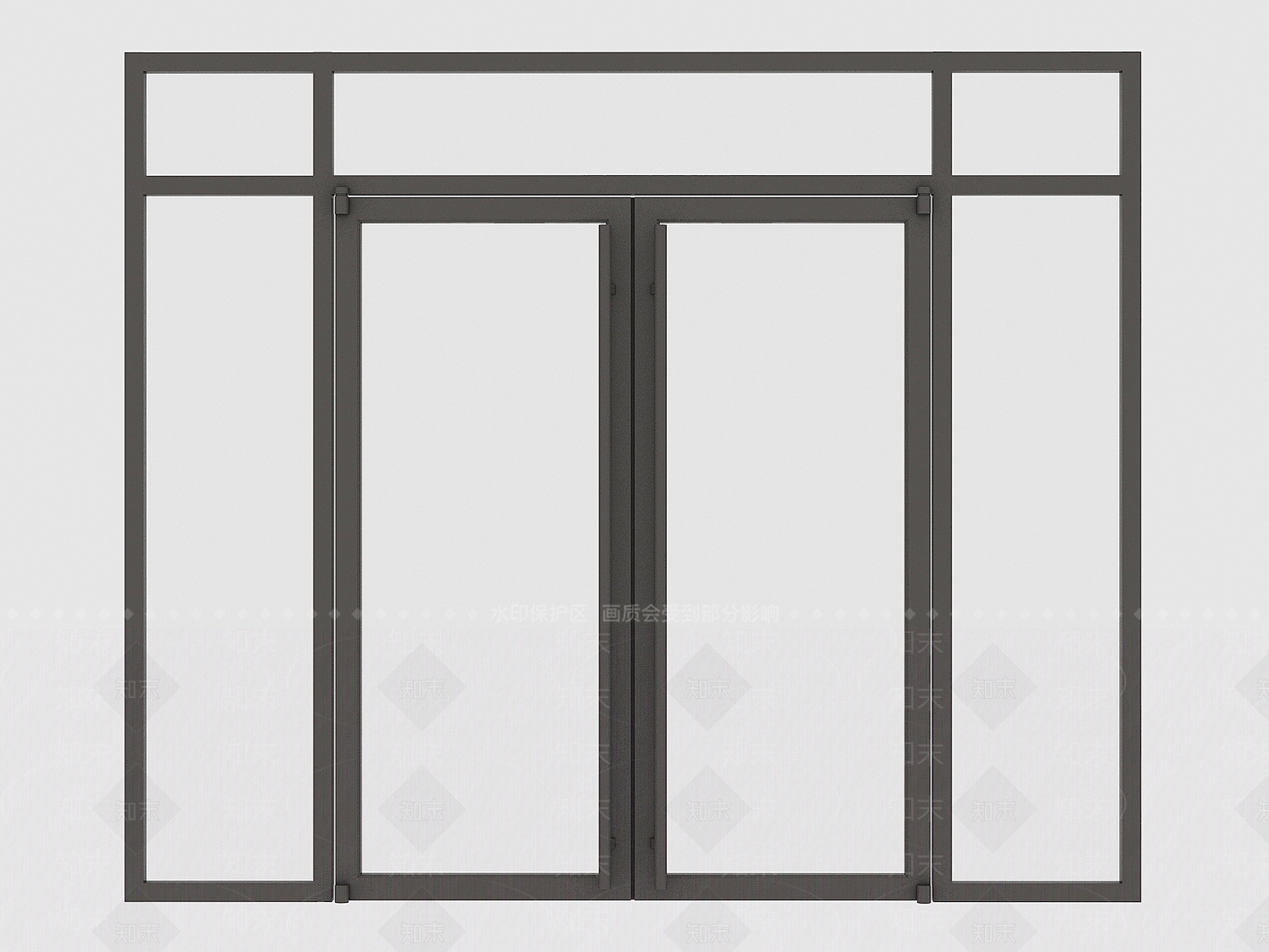 现代玻璃大门SU模型下载【ID:1140218270】