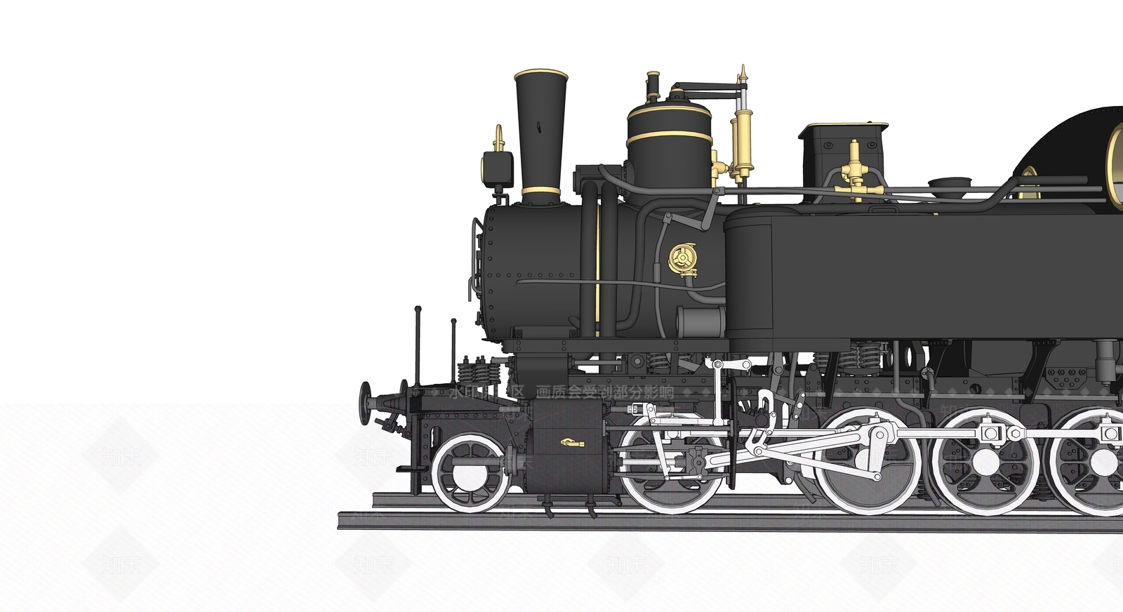 老式火车蒸汽机车SU模型下载【ID:1140219478】