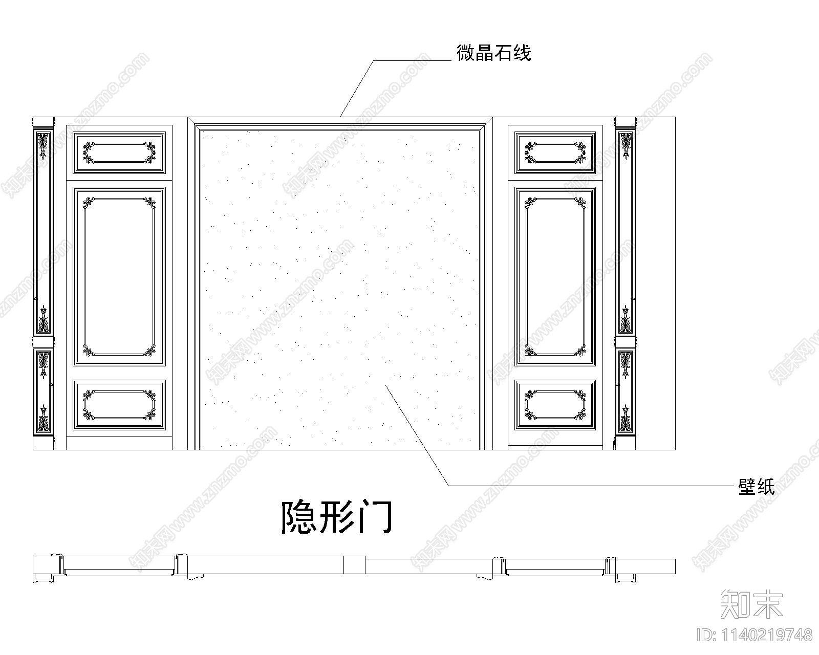 隐形门cad施工图下载【ID:1140219748】