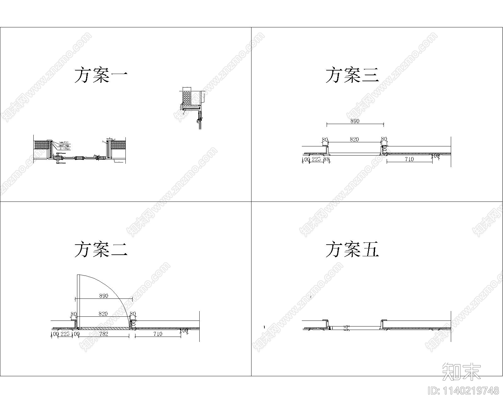 隐形门cad施工图下载【ID:1140219748】