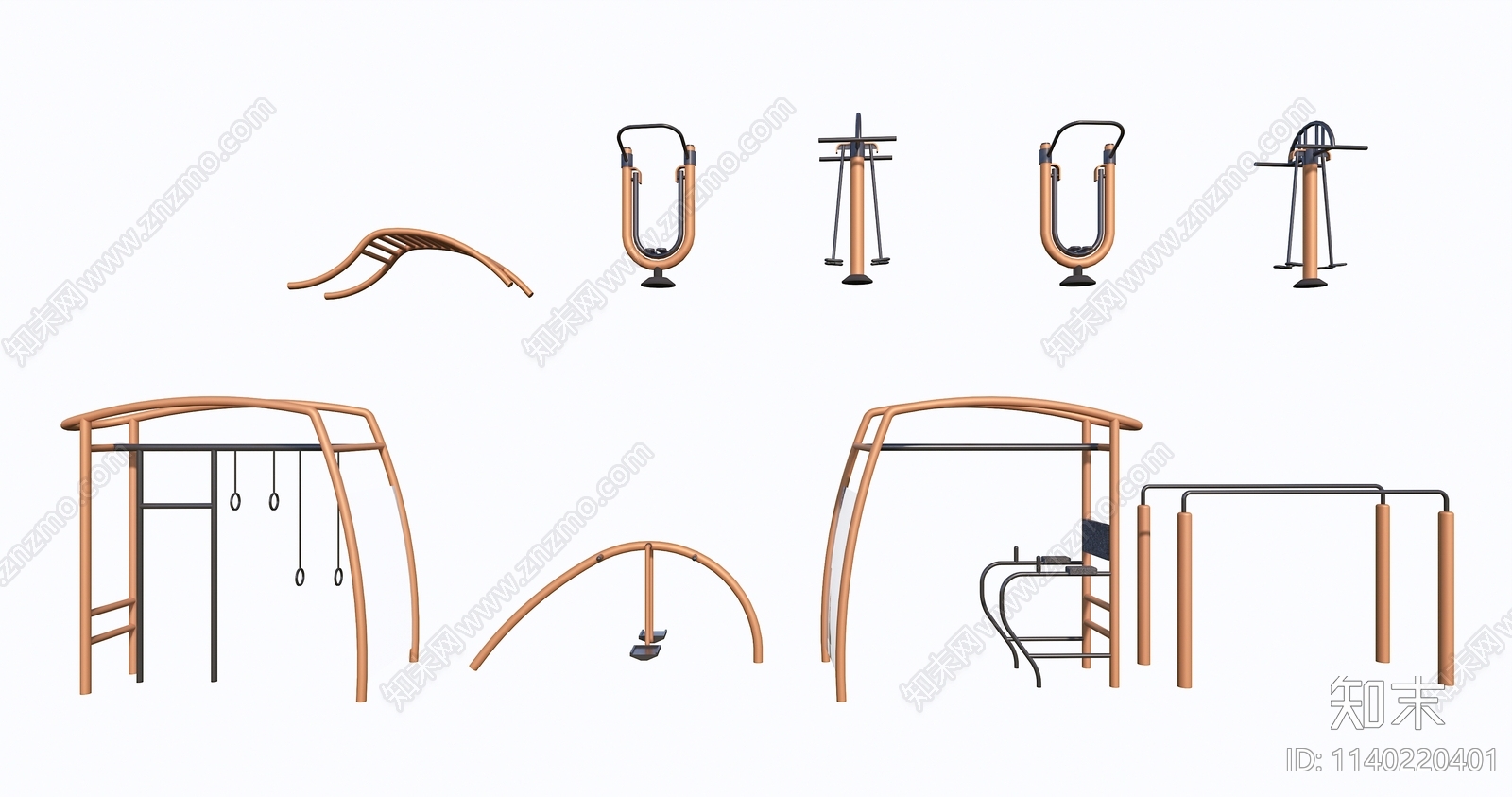 户外健身器材SU模型下载【ID:1140220401】