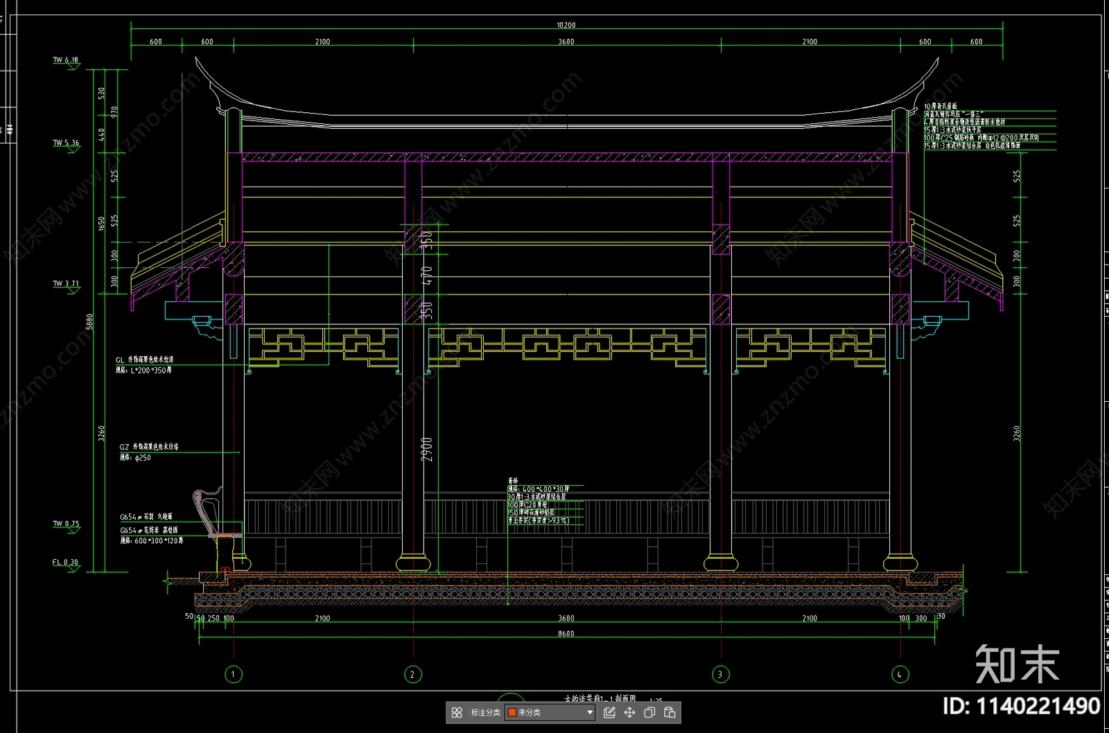 古建亭子cad施工图下载【ID:1140221490】