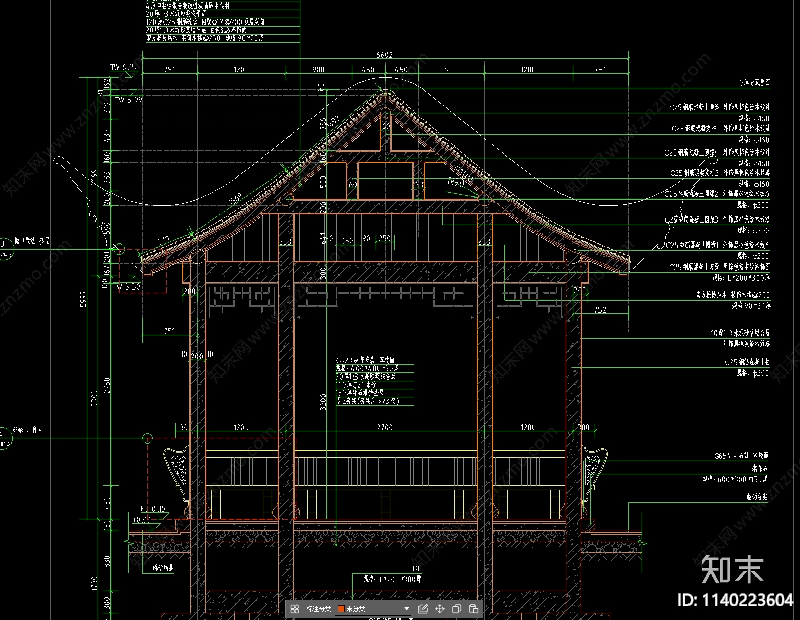 古建亭子cad施工图下载【ID:1140223604】