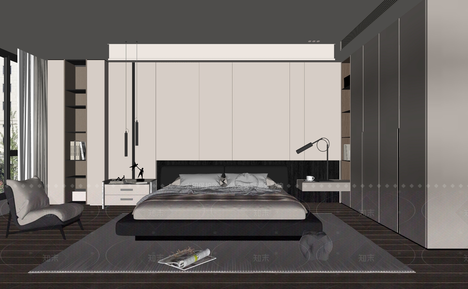 现代家居卧室SU模型下载【ID:1216003833】