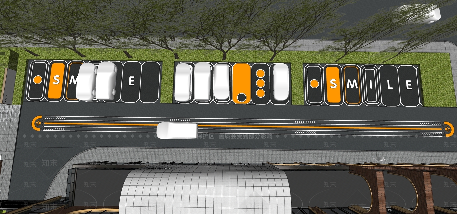 现代创意停车场SU模型下载【ID:1140236670】