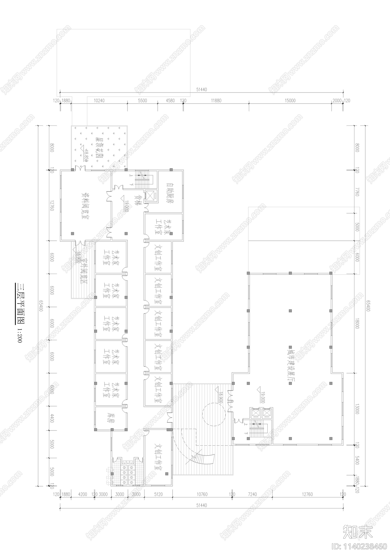 展览馆建筑cad施工图下载【ID:1140238460】
