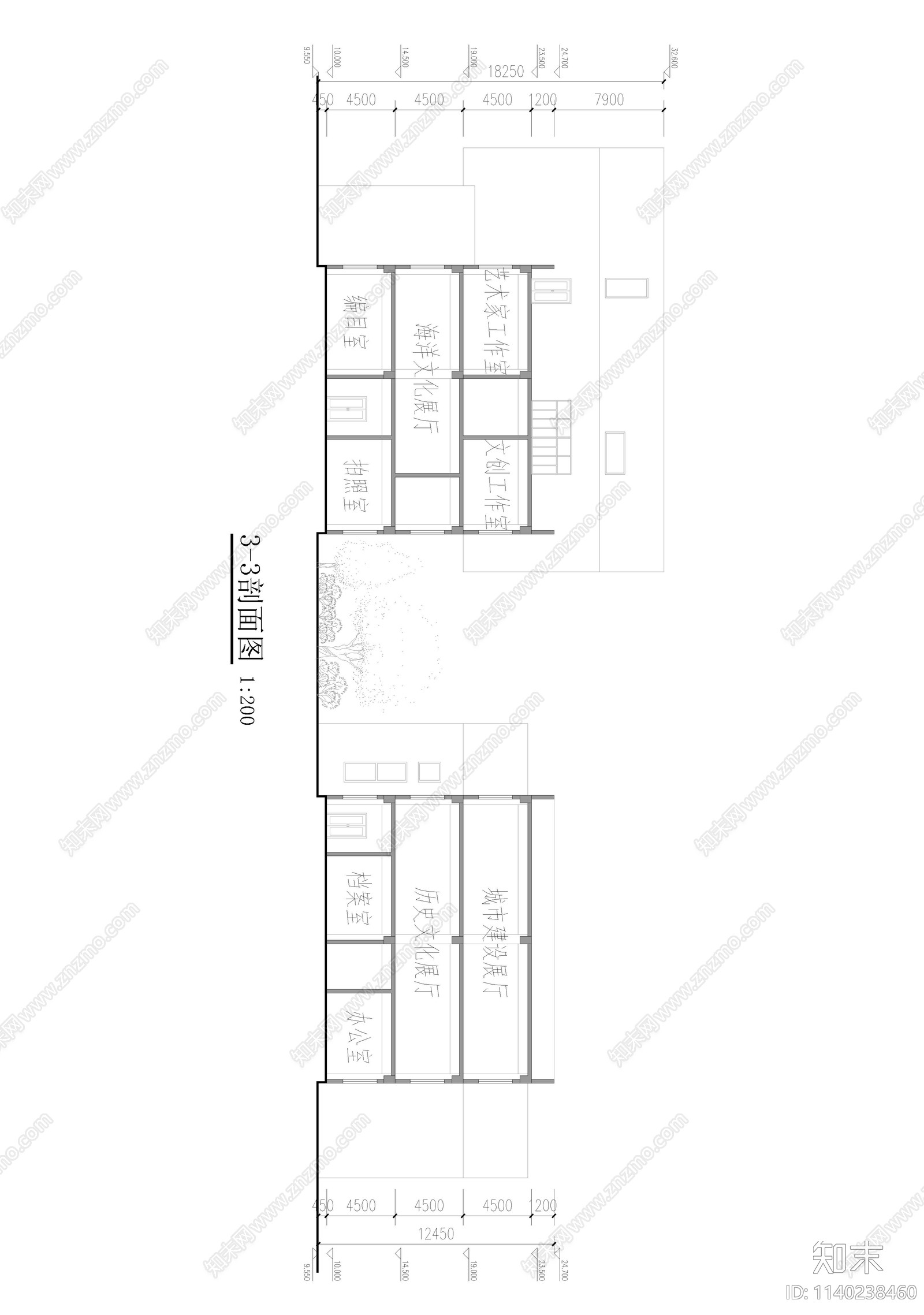 展览馆建筑cad施工图下载【ID:1140238460】