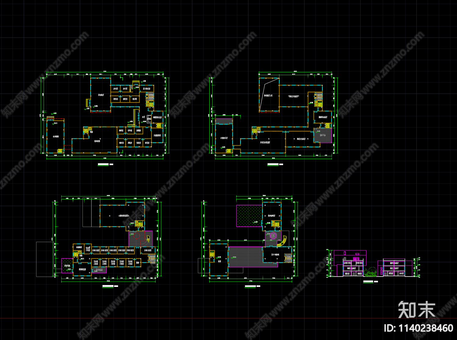 展览馆建筑cad施工图下载【ID:1140238460】