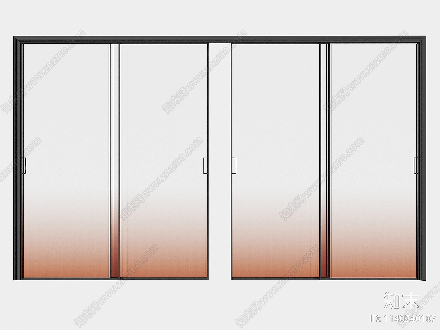 现代厨房玻璃推拉门SU模型下载【ID:1140240107】