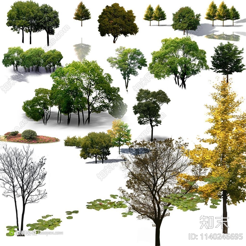 PSD免抠园林景观树木后期素材下载【ID:1140246695】undefined