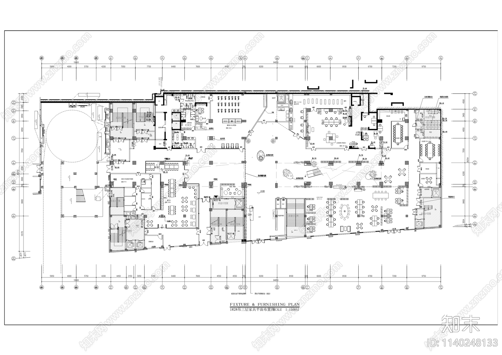 云水苑数字经济产业园办公室cad施工图下载【ID:1140248133】