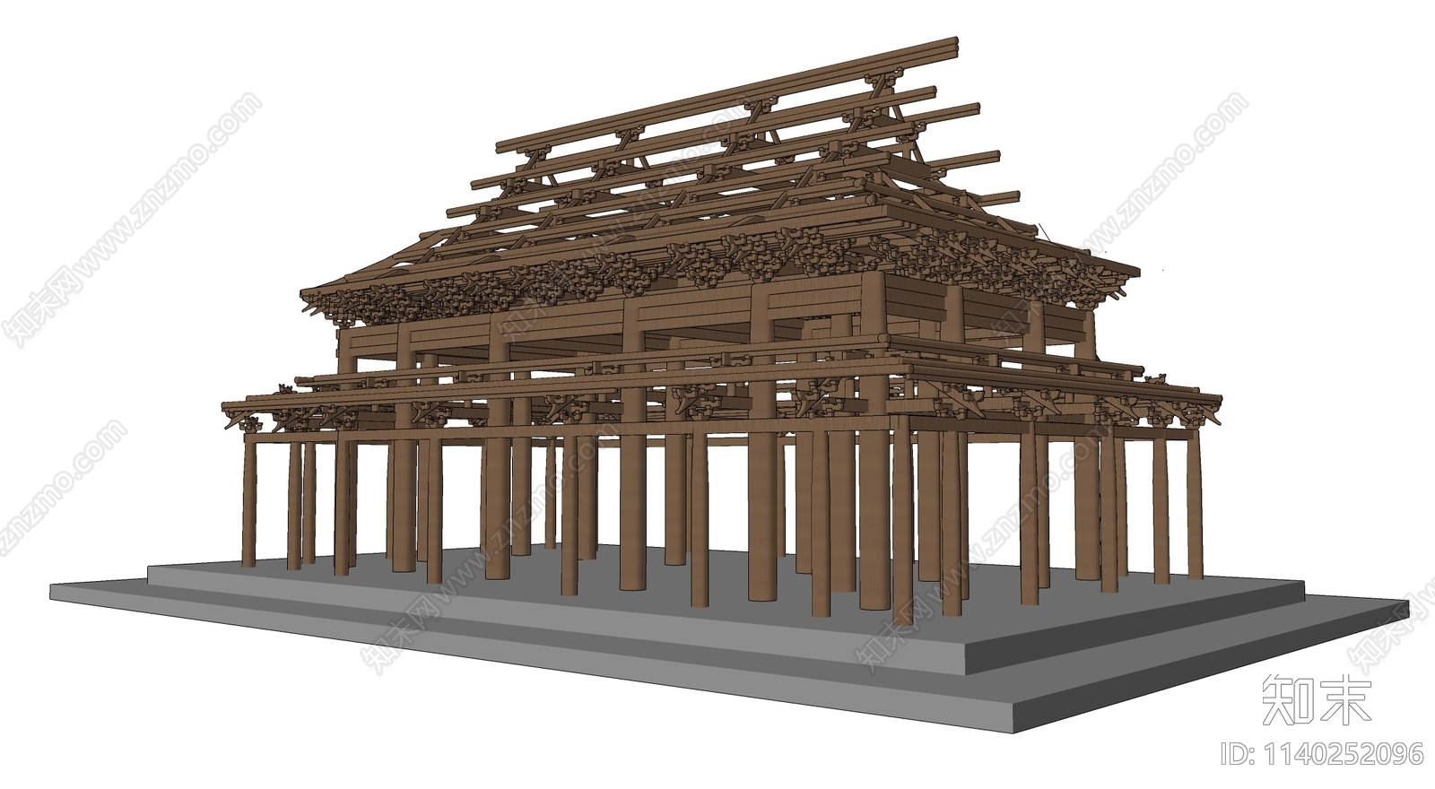 中式古建构件SU模型下载【ID:1140252096】