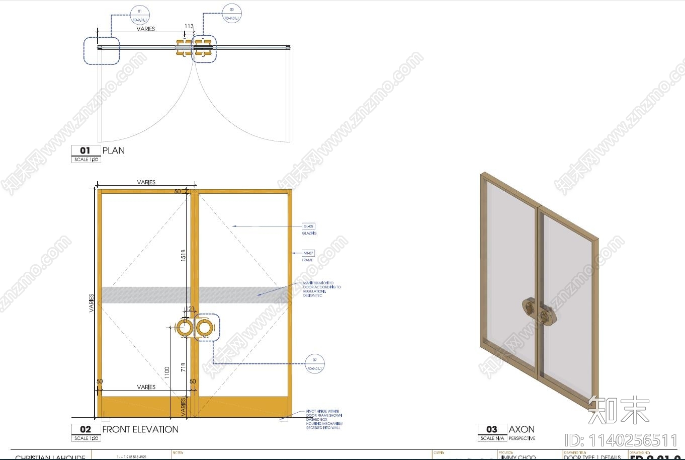 双开玻璃门大样施工图下载【ID:1140256511】