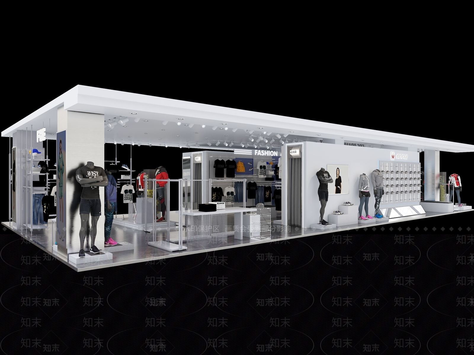 现代运动服装店3D模型下载【ID:1140257049】