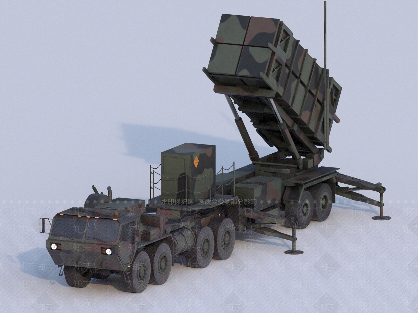 导弹发射车3D模型下载【ID:1140258350】