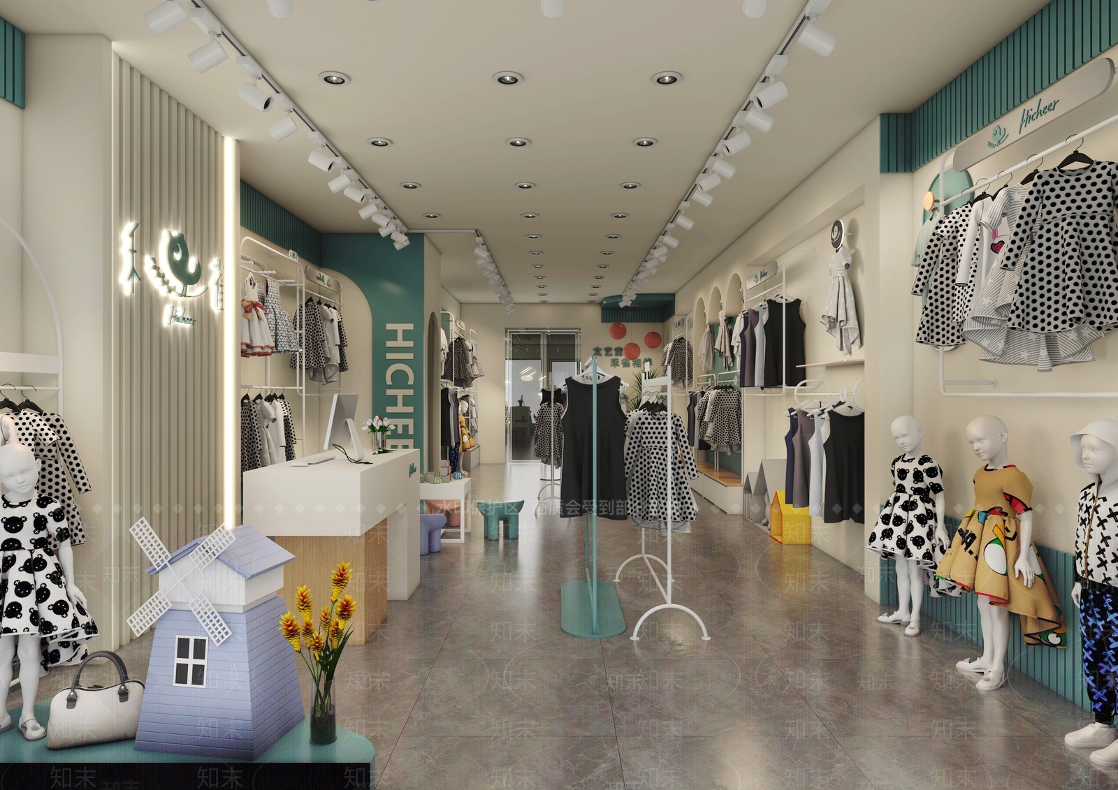 现代童装专卖店3D模型下载【ID:1140257525】