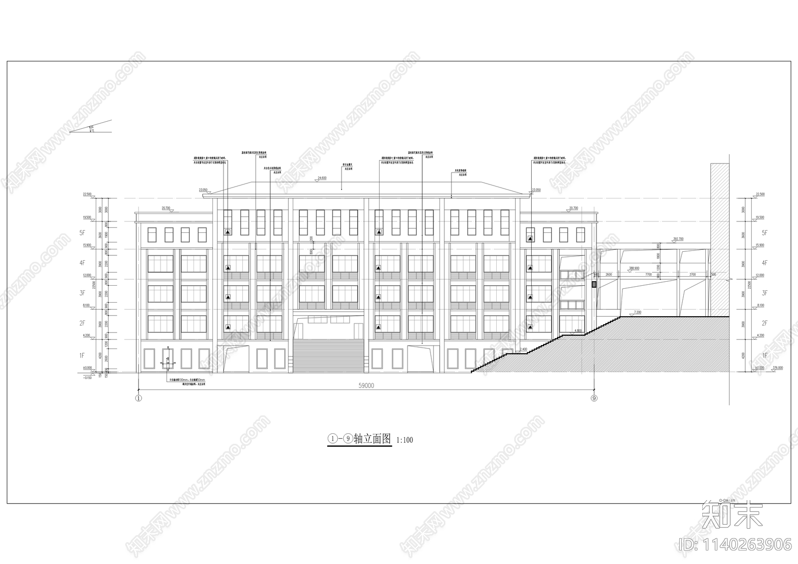 教学楼建筑cad施工图下载【ID:1140263906】