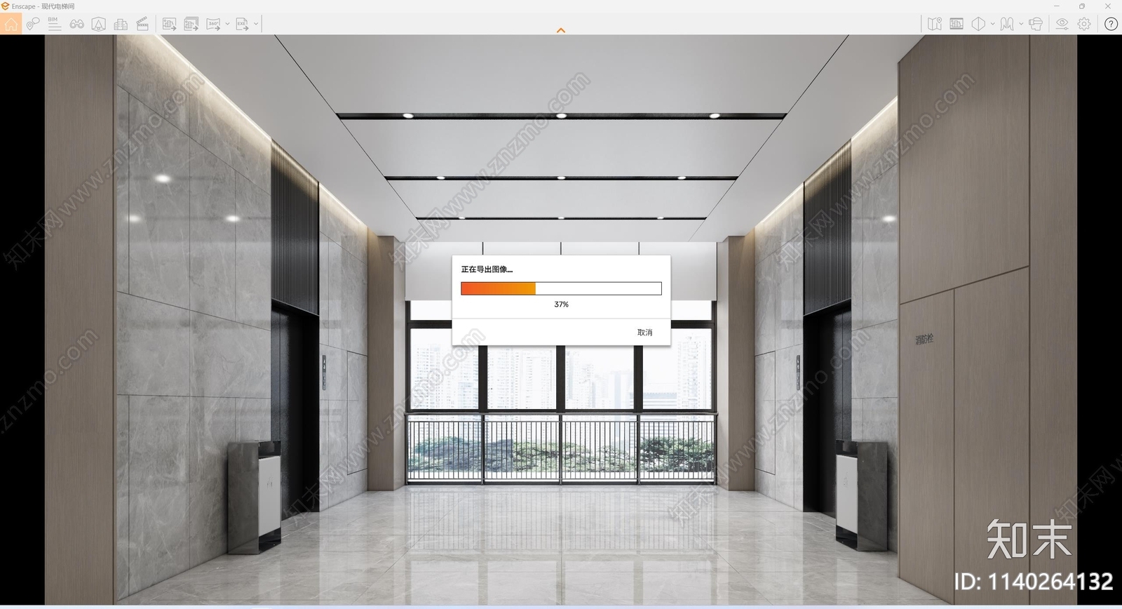 现代电梯厅SU模型下载【ID:1140264132】