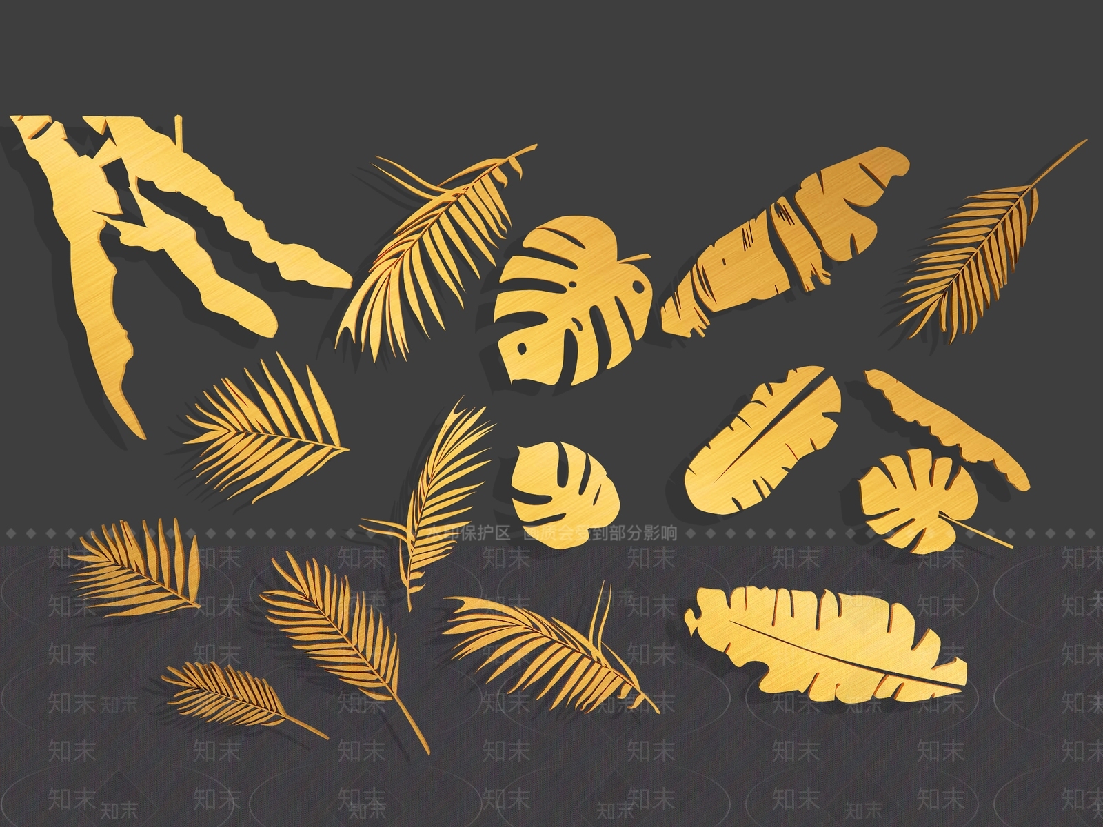 现代枫叶墙饰挂件3D模型下载【ID:1140266652】