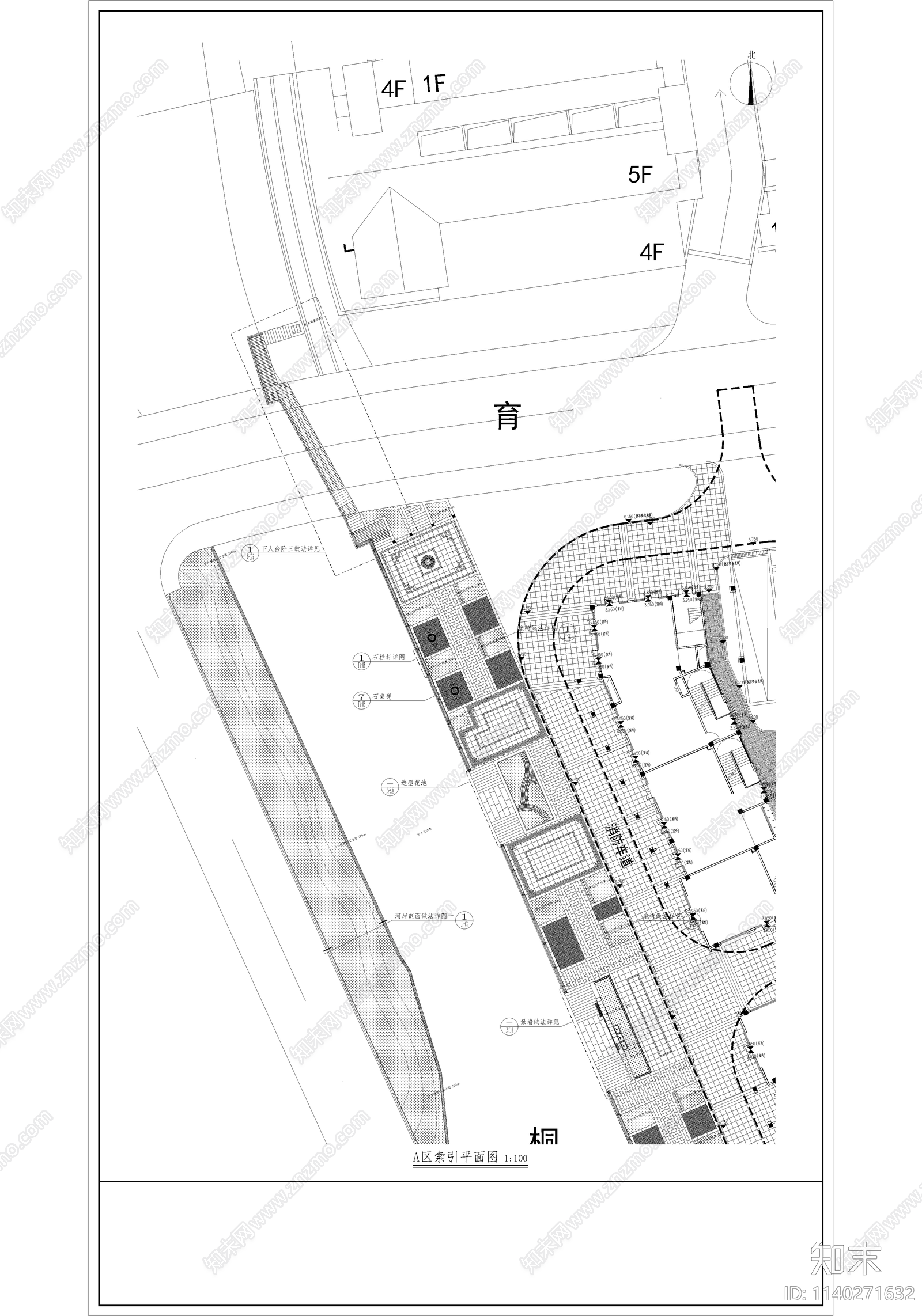 中式滨水景观平面图施工图下载【ID:1140271632】