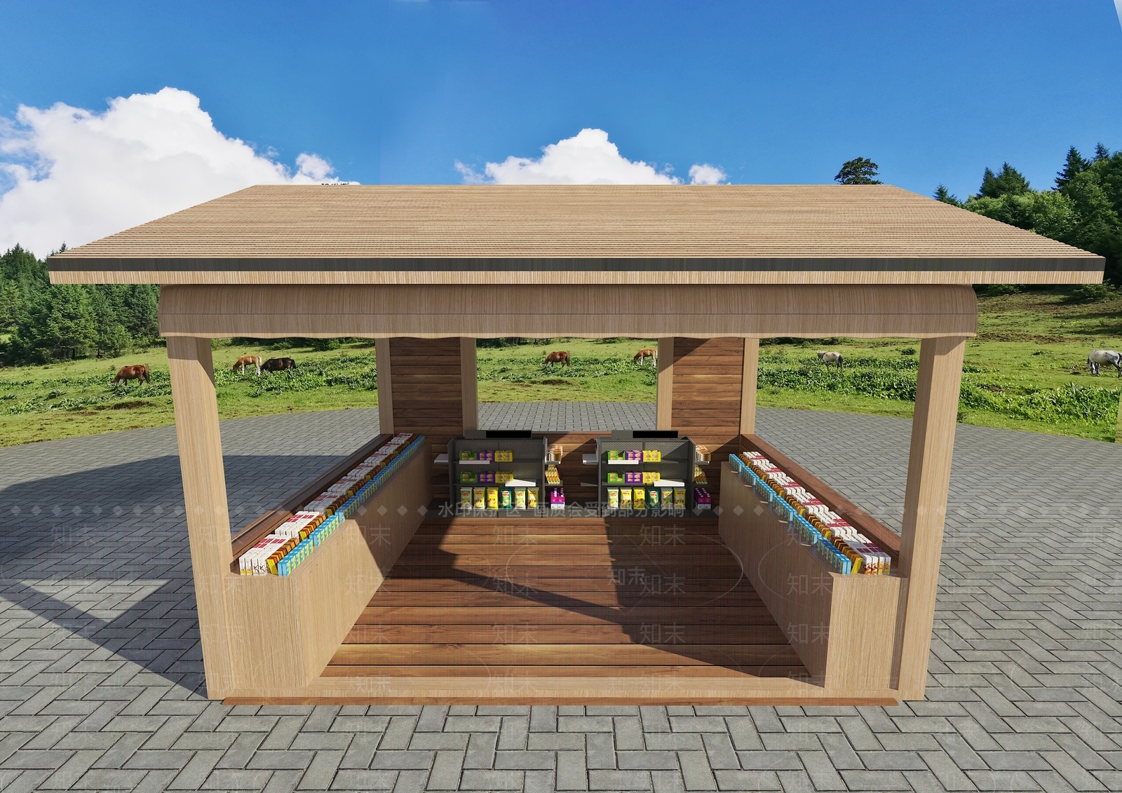 现代售卖亭3D模型下载【ID:1140275923】
