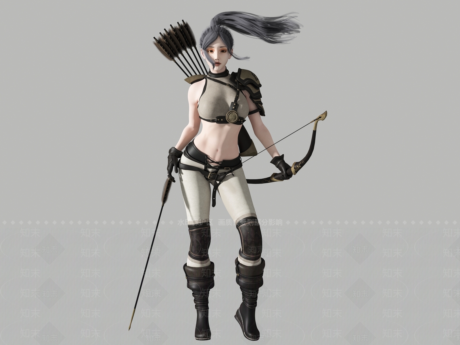 女射手SU模型下载【ID:1140275958】