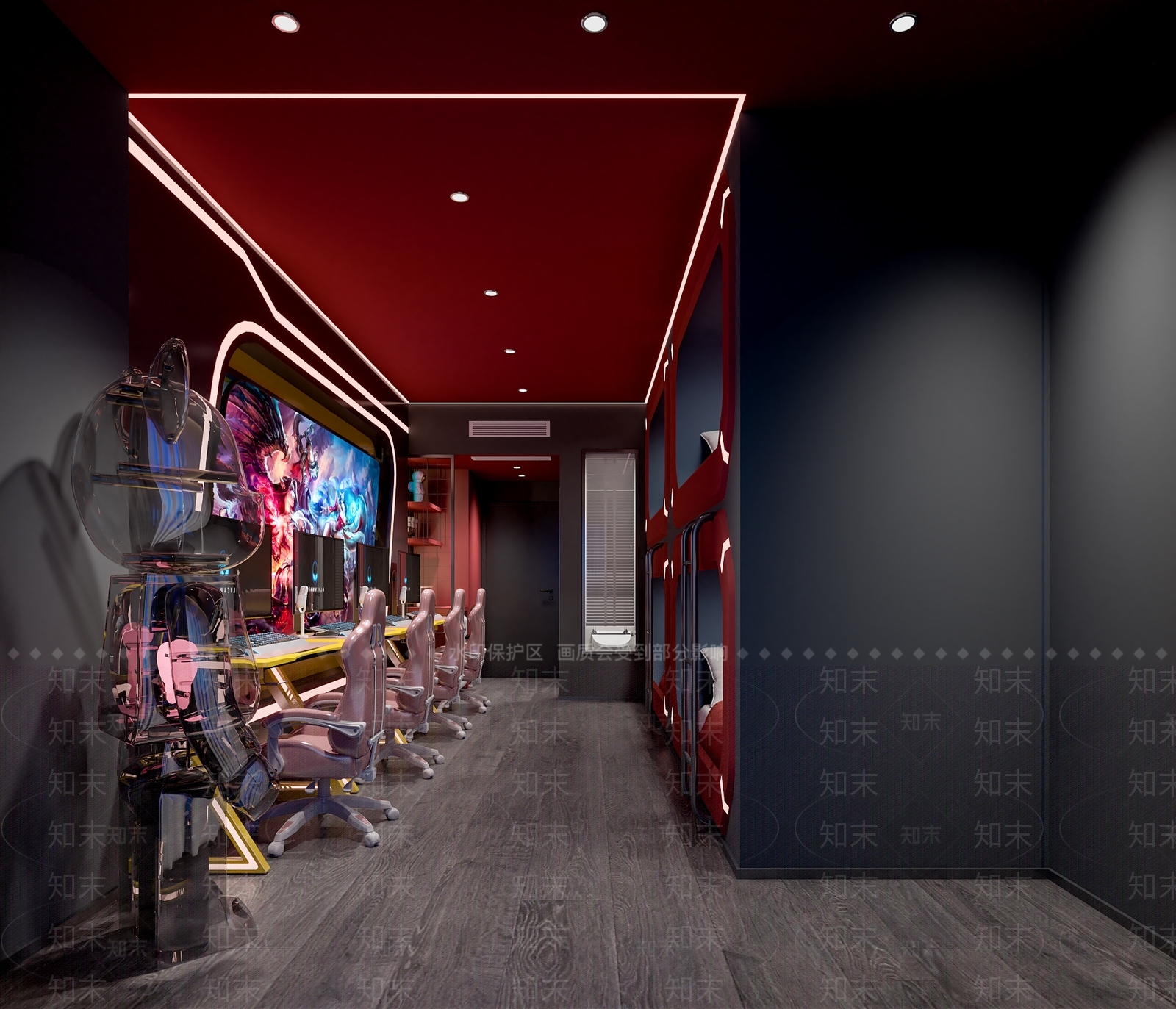 现代女生电竞房3D模型下载【ID:1140282881】