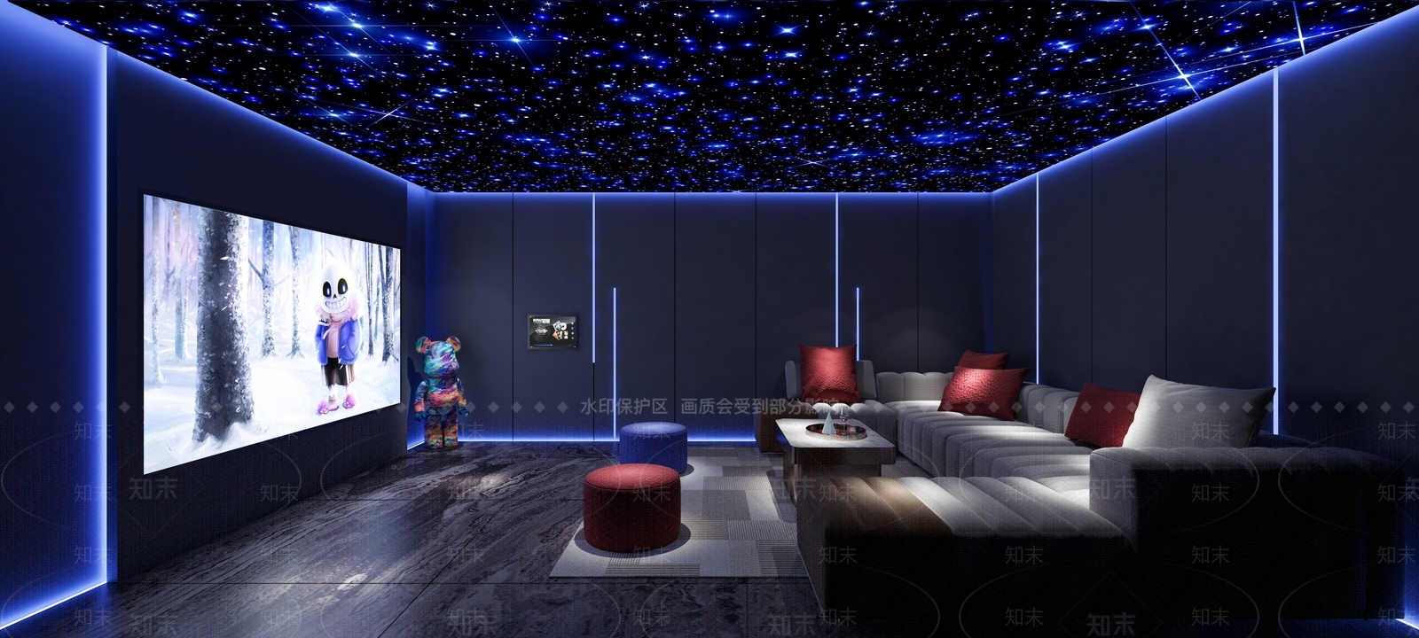 现代电竞房3D模型下载【ID:1213890034】