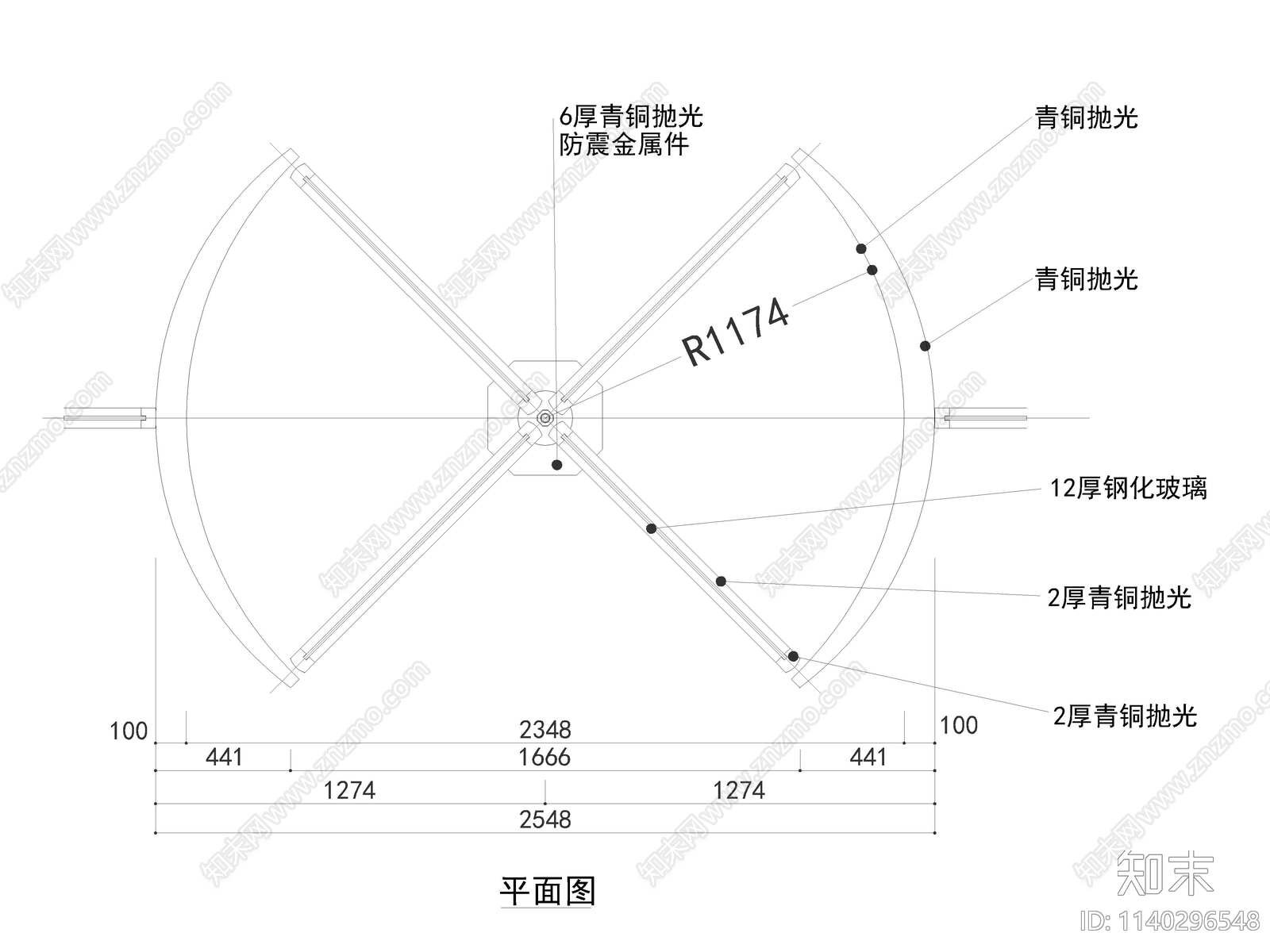 标准玻璃旋转门详图cad施工图下载【ID:1140296548】