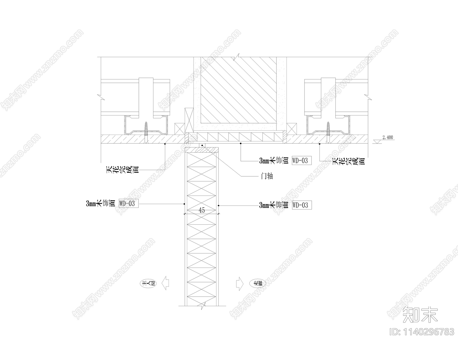 旋转门中轴门偏轴门节点cad施工图下载【ID:1140296783】