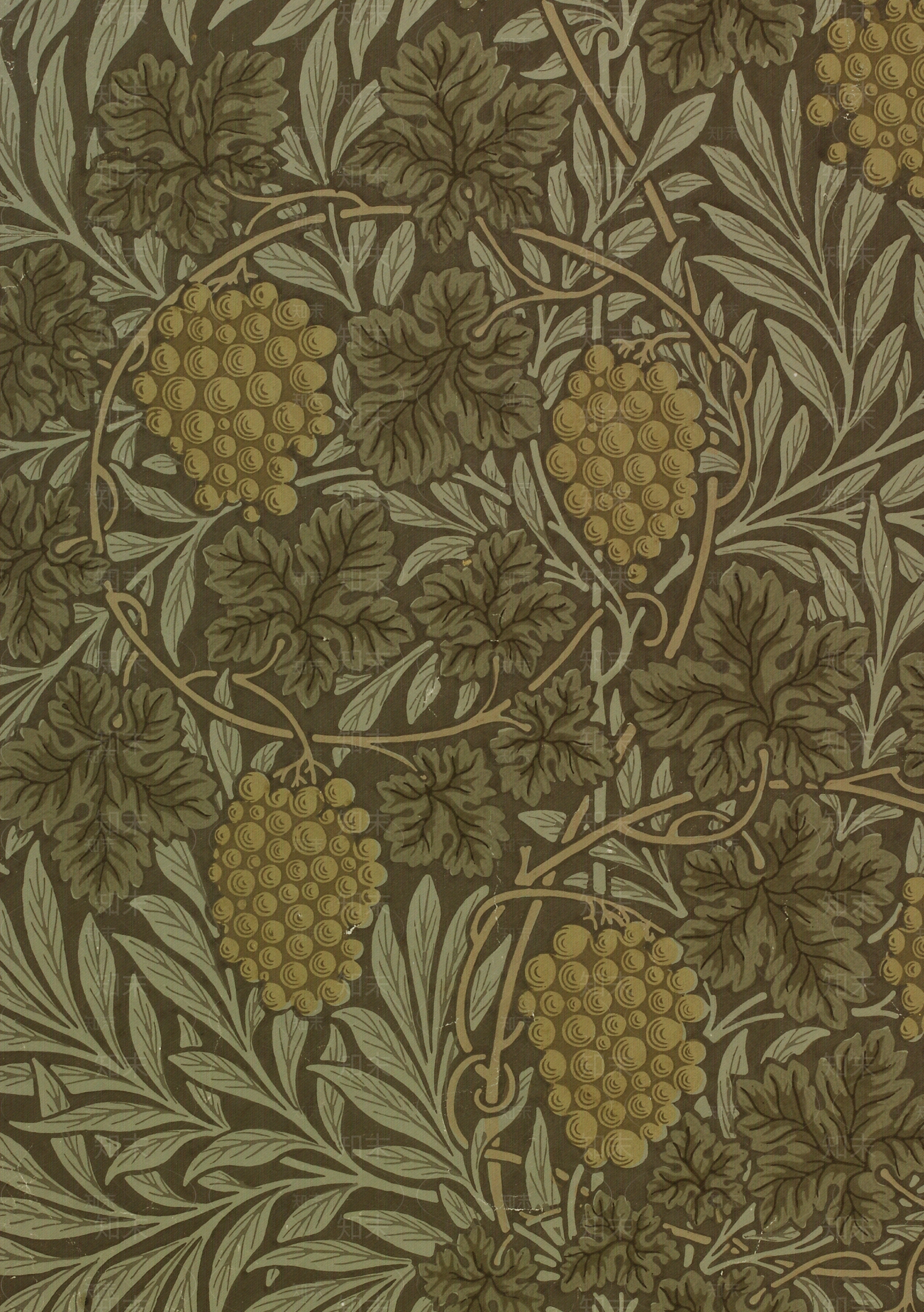 欧式深色植物印花壁纸贴图下载【ID:1140299270】
