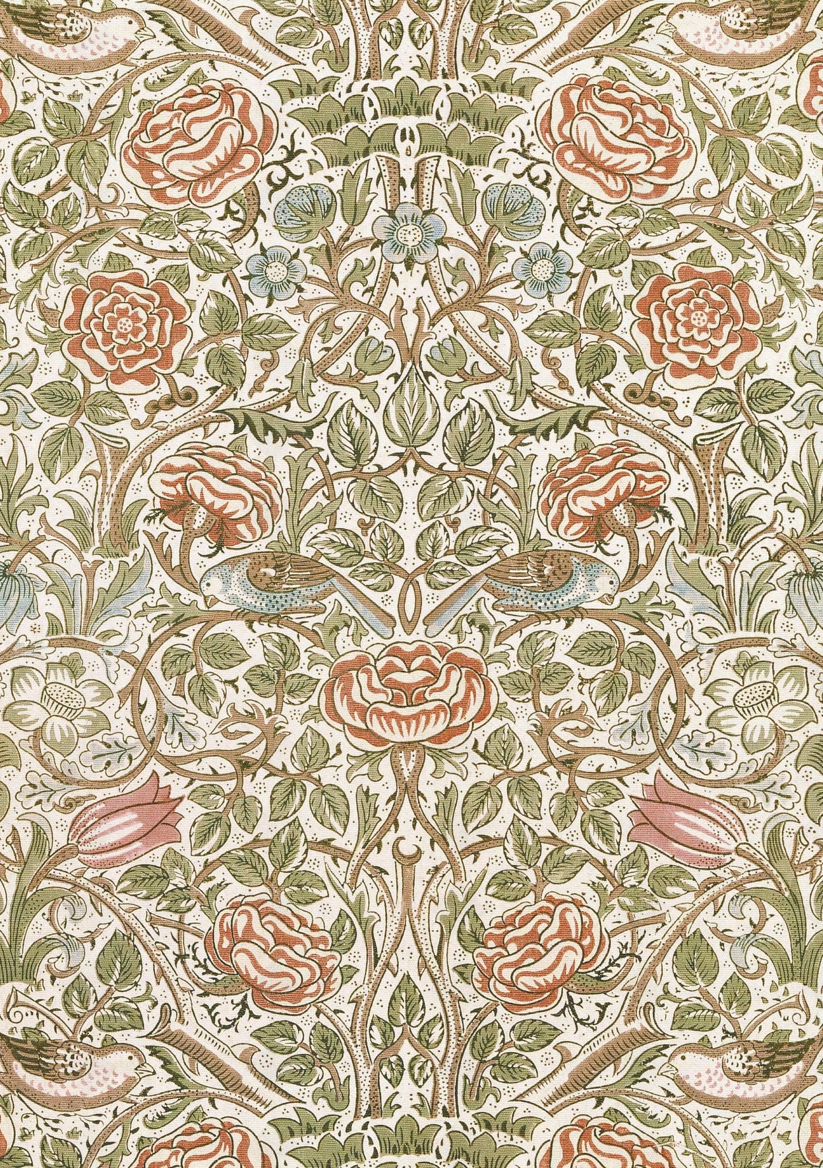 欧式植物印花墙布贴图下载【ID:1140300180】