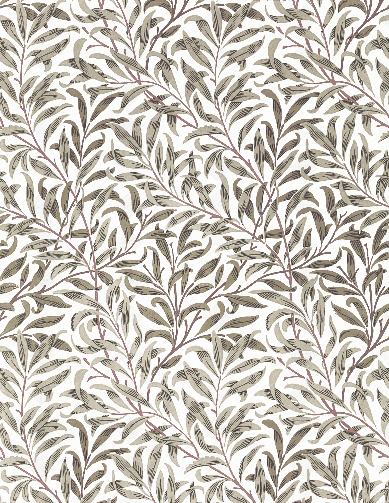 现代树叶图案壁纸贴图下载【ID:1140300668】